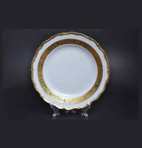 Набор тарелок 17 см 6 шт  Bohemia Porcelan Moritz Zdekauer 1810 s.r.o. &quot;Анжелика /Золотая лента&quot; / 027677