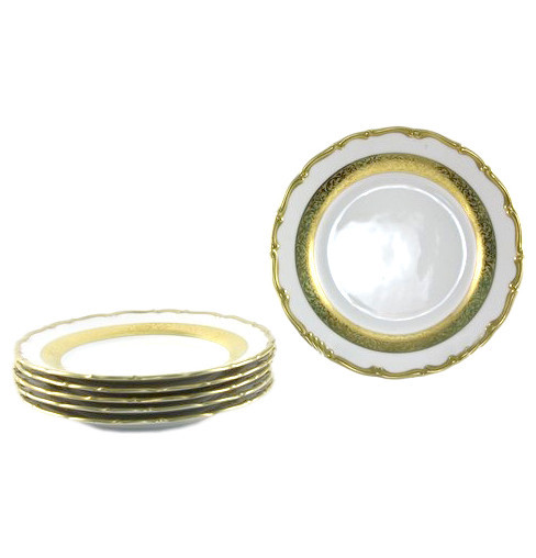 Набор тарелок 17 см 6 шт  Bohemia Porcelan Moritz Zdekauer 1810 s.r.o. &quot;Анжелика /Золотая лента&quot; / 027677