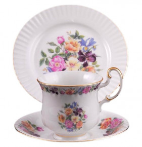 Чайный набор для завтрака 250 мл на 1 персону 3 предмета  Leander "Моника /Полевые цветы" / 158152