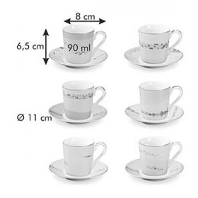 Набор кофейных пар 90 мл 6 шт для эспрессо  Tescoma &quot;myCOFFEE /Romance&quot; / 247494