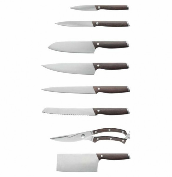 Набор кухонных ножей 9 предметов на подставке  Berghoff &quot;Dark Wood&quot; / 162527