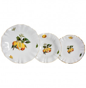 Набор тарелок 18 предметов (19, 23, 25 см)  Royal Czech Porcelain "Каролина /Лимоны" / 203712