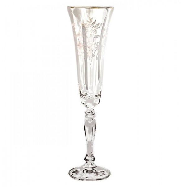 Бокалы для шампанского 180 мл 6 шт янтарные  Crystalex CZ s.r.o. &quot;Виктория /Золотые вензеля&quot; / 026445