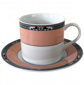 Набор чайных пар 250 мл 6 шт  Thun "Кайро /Розовый мрамор /окантовка" / 244773