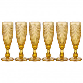 Бокалы для шампанского 150 мл 6 шт янтарные  LEFARD "Гранат /Muza color" / 257593