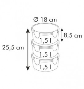 Термосумка для переноса еды (с 3 емкостями по 1,5 л) бордовая  Tescoma "FRESHBOX" / 142437