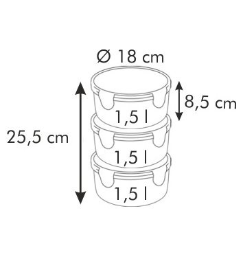 Термосумка для переноса еды (с 3 емкостями по 1,5 л) бордовая  Tescoma &quot;FRESHBOX&quot; / 142437