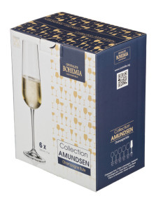 Бокалы для шампанского 220 мл 6 шт  Crystalite Bohemia "Ardea /Амундсен /Без декора" / 101189
