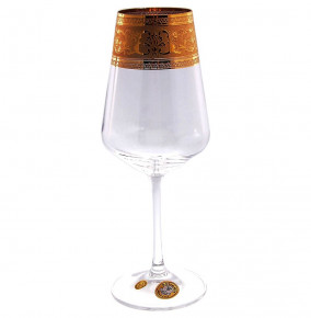 Бокалы для белого вина 350 мл 6 шт  Bohemia "Сандра /Золотая широкая лента" E-S / 151019