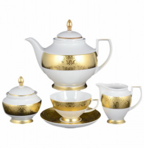 Чайный сервиз на 6 персон 15 предметов  Falkenporzellan "Констанц /Diamond Full Gold" / 099994