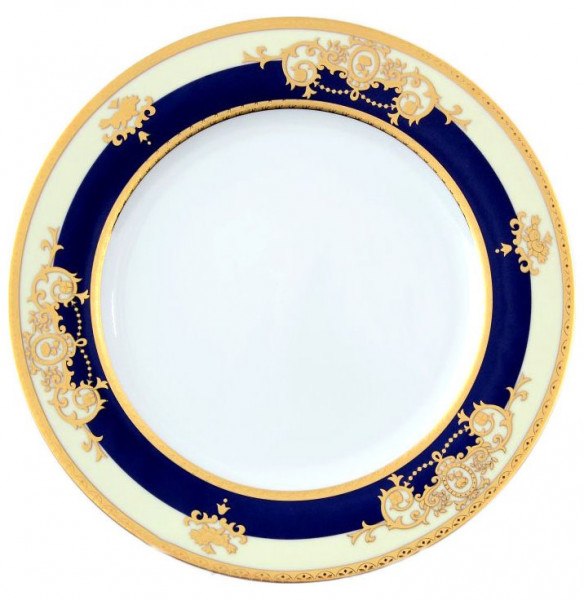 Набор тарелок 25 см 6 шт  Thun &quot;Яна /Синяя полоса с золотым вензелем&quot; / 056382