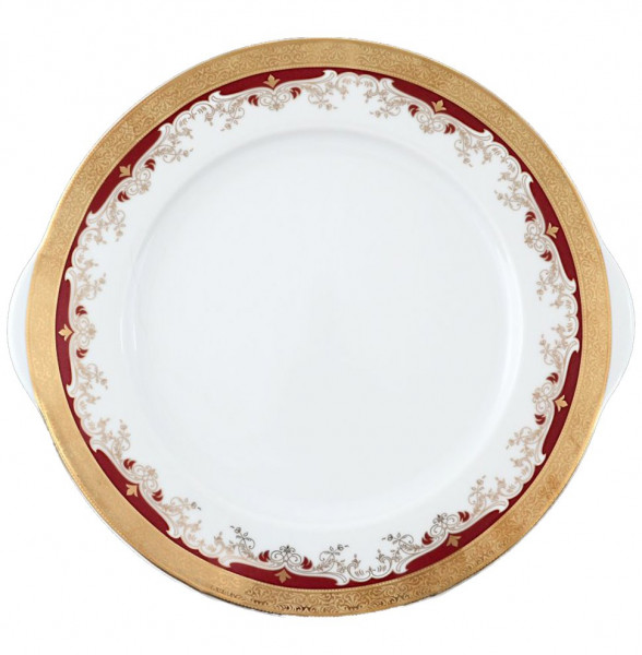 Пирожковая тарелка 27 см  Thun &quot;Кристина /Лилии на красном&quot; / 056206