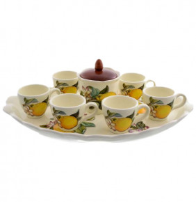 Кофейный набор на 6 персон 9 предметов  Artigianato Ceramico by Caroline "Artigianato ceramico /Лимоны" / 156784