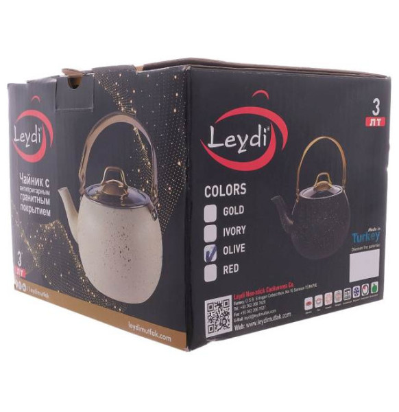 Чайник 3 л антипригарное покрытие оливковый  Repast &quot;Leydi /Elite Royal Goldt&quot;  / 312747