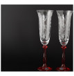 Бокалы для шампанского 180 мл 2 шт  Crystalex CZ s.r.o. &quot;Анжела /Свадебные /красные ножки&quot; / 113549