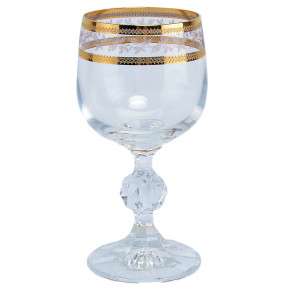 Бокалы для белого вина 150 мл 6 шт  Crystalite Bohemia "Клаудия /Золотые листики" / 139824