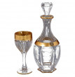 Набор для вина 7 предметов (Графин + 6 бокалов)  Crystalite Bohemia &quot;Сафари /Матовое золото&quot; / 124822