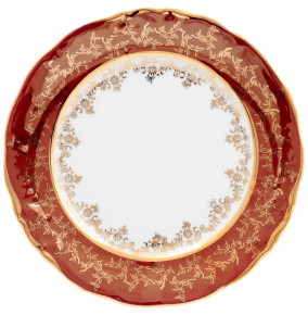 Набор тарелок 24 см 6 шт  Sterne porcelan "Фредерика /Золотые листья на красном" / 128816