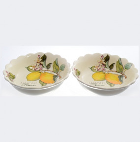 Тарелка 20,5 см глубокая 2 шт  Artigianato Ceramico by Caroline "Artigianato ceramico /Лимоны" / 060074