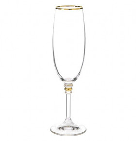 Бокалы для шампанского 190 мл 6 шт  Crystalex CZ s.r.o. "Оливия /Отводка золото" / 005859