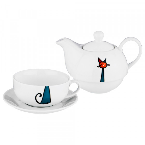 Чайный набор 3 предмета (чайная пара 300 мл + чайник 450 мл)  LEFARD &quot;Кошки&quot; / 186931