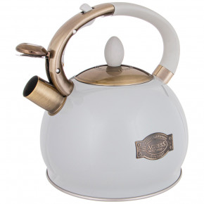 Чайник 3 л со свистком термоаккумулирующее дно индукция серый  Agness "Тюдор" / 252408
