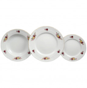 Набор тарелок 18 предметов (19, 23, 25 см)  Thun "Николь /Розы" / 036206