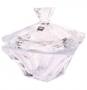 Ваза для конфет 12,5 см с крышкой  Aurum Crystal "Квадрон /Без декора" / 136810
