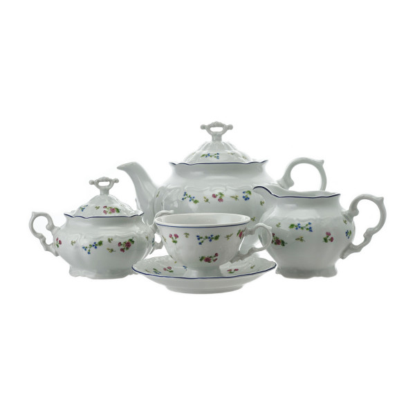 Чайный сервиз на 6 персон 15 предметов  Thun &quot;Мария-Луиза /Мелкие цветы&quot; / 269578