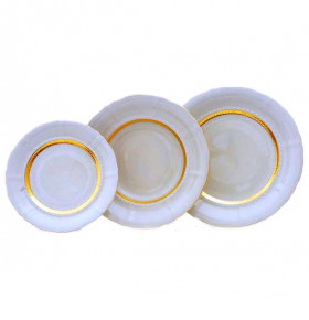 Набор тарелок 18 предметов (19, 23, 25 см)  Leander "Соната /Отводка золото" / 158210