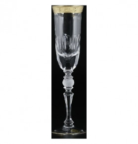 Бокалы для шампанского 200 мл 6 шт  Crystalite Bohemia "Джесси /Золото" / 026950