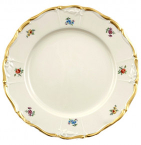 Набор тарелок 25 см 6 шт  МаМ декор "Мария-Луиза /Мелкие цветы /матовое золото /СК" / 072161