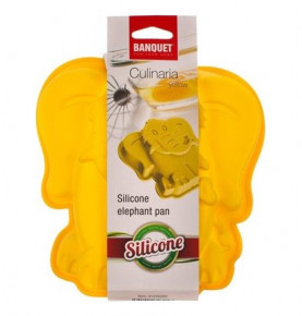 Форма для выпечки 19 х 19,6 см желтая силикон Слон "Banquet" / 152388
