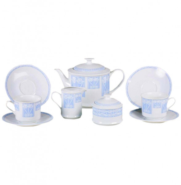 Чайный сервиз на 6 персон 15 предметов  Leander &quot;Сабина /Синий орнамент&quot; / 159127