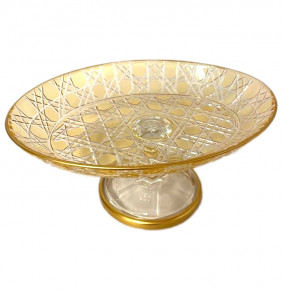 Блюдо 17 см овальное н/н янтарное  Yagmur Hediyelik "Dior /Отводка золото" / 270605