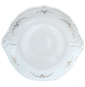 Пирожковая тарелка 27 см  Thun "Констанция /Серый орнамент /отводка платина"  / 057078