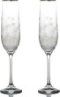 Бокалы для шампанского 190 мл 2 шт  Crystalex CZ s.r.o. &quot;Виола /Снежинки / Отводка платина&quot; / 143478