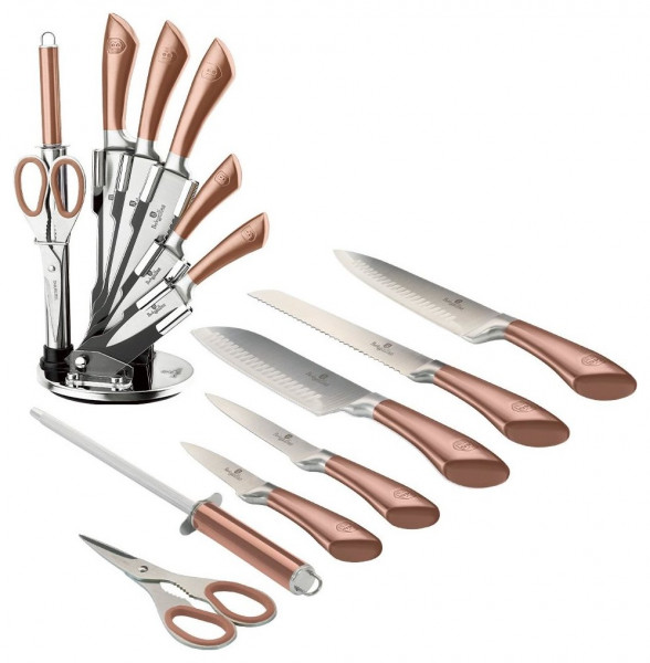 Набор ножей для кухни 8 предметов на подставке  Berlinger Haus &quot;Rosegold  Line&quot; / 135765