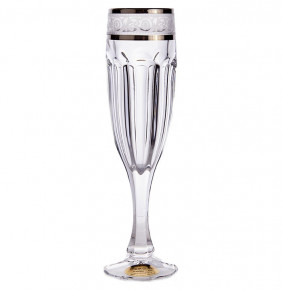 Бокалы для шампанского 150 мл 6 шт  UNION GLASS "Сафари /Цветочный кант /платина" / 159555