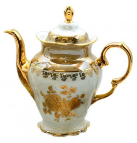 Кофейник 1,2 л  Royal Czech Porcelain "Мария-Тереза /Золотая роза /Бежевая" / 203563