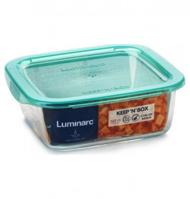 Контейнер стеклянный 1,22 л квадратный   LUMINARC "Pure box active /Neon mix" / 161741