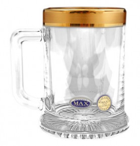 Кружка для пива 300 мл  Max Crystal "Матовая полоса /золото" / 110446