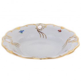 Блюдо 25 см круглое  Bavarian Porcelain "Веймар /Мелкие цветы /Матовое золото" / 133787