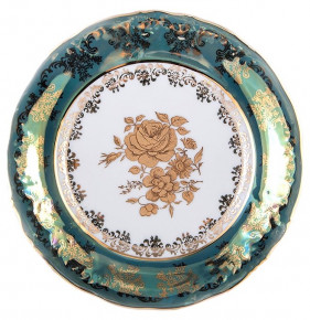 Набор тарелок 19 см 6 шт  МаМ декор "Фредерика /Золотая роза /зелёная" / 133806