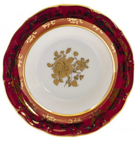 Розетка 10 см 1 шт  Royal Czech Porcelain "Мария-Тереза /Золотая роза /Красная" / 204433