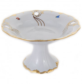 Фруктовница 25 см н/н  Bavarian Porcelain "Веймар /Мелкие цветы /Матовое золото" / 133788