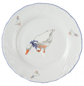 Набор тарелок 21 см 6 шт  Bohemia Porcelan Moritz Zdekauer 1810 s.r.o. "Лиана /Гуси" / 051033
