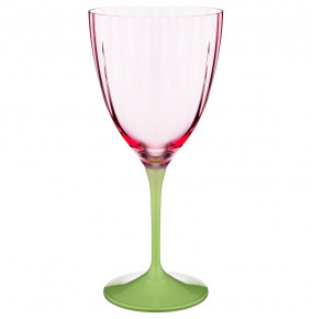 Бокалы для красного вина 400 мл 6 шт розовые  Crystalex CZ s.r.o. "Кейт /Оптика /D5097" зелёная ножка / 170297