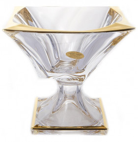 Ваза для конфет 18 х 18 см н/н  UNION GLASS "Квадрон /С золотом" / 145892