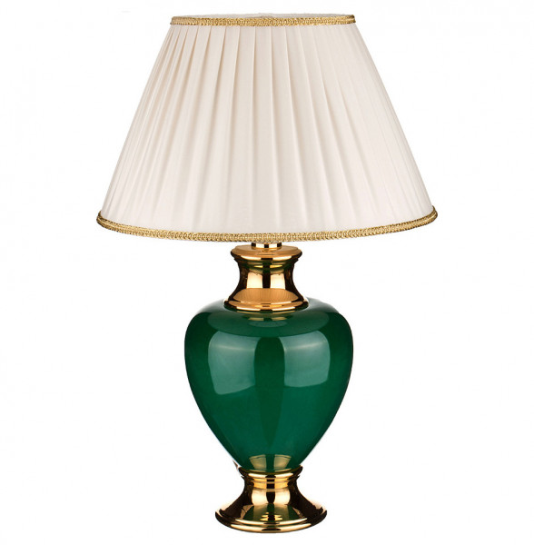 Лампа настольная h-68 см с абажуром зелёная  Ceramiche Millennio snc &quot;Millennio&quot; / 189917
